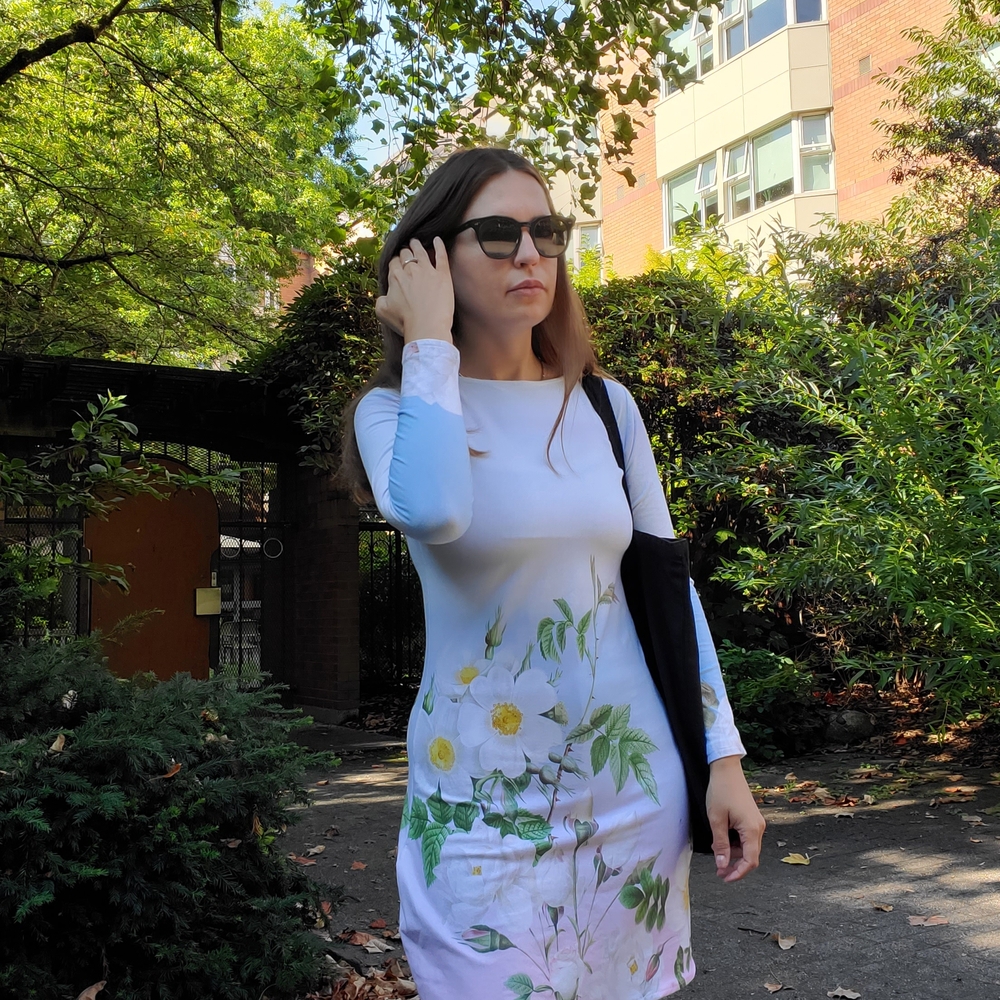Floral Long Sleeve Cotton Dress - Picture 3 of 3